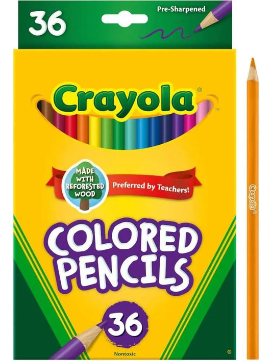 Lápices de Colores Crayola, Set de 36 Tonos Surtidos Preafilados