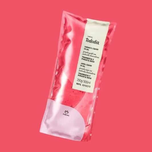 Repuesto Jabón Líquido Corporal Natura Tododia Frambuesa Y Pimienta Rosa 300 Ml