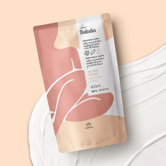 Repuesto De Crema Corporal Hidratante Y Nutritiva Natura Tododia Nuez Pecán Y Cacao X 400 Ml