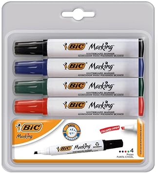 Marcador Para Pizarrón Blanco Bic Marking 4 Pzs + 1 borrador