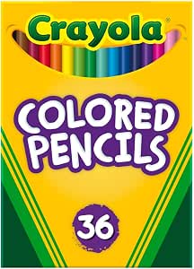 Lápices de Colores Crayola, Set de 36 Tonos Surtidos Preafilados