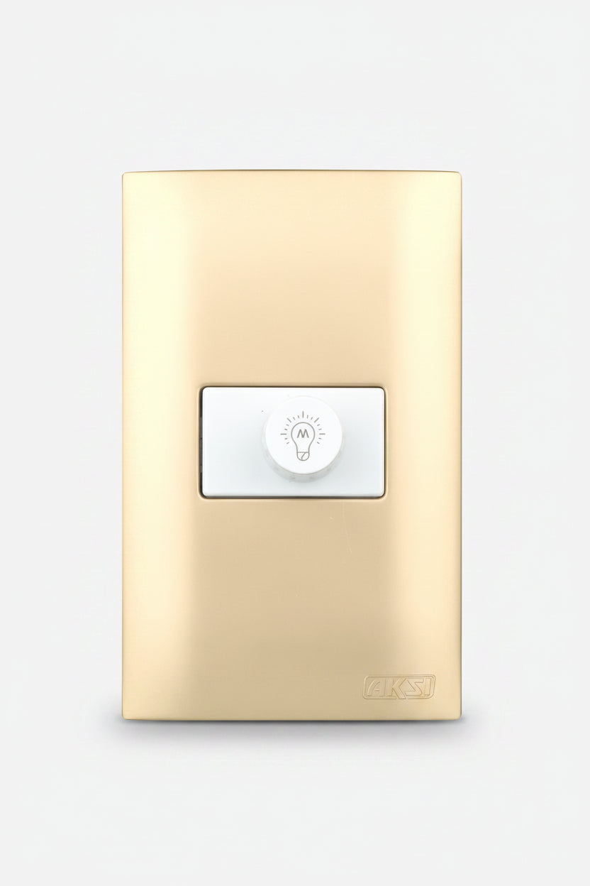 Atenuador De Luz Rotativo Con Placa Aksi Línea Altimus Color Dorado