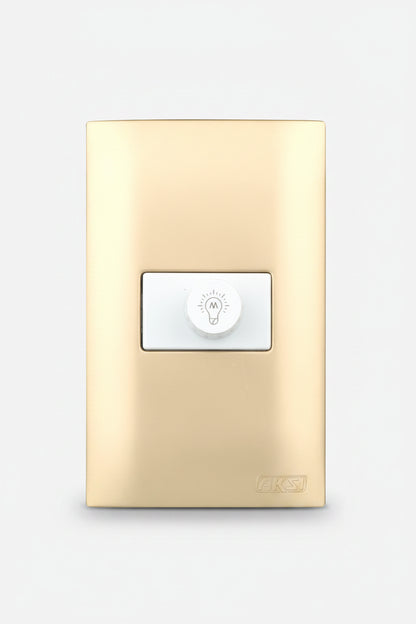 Atenuador De Luz Rotativo Con Placa Aksi Línea Altimus Color Dorado