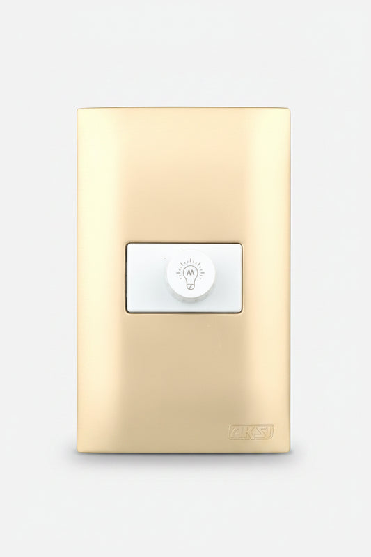 Atenuador De Luz Rotativo Con Placa Aksi Línea Altimus Color Dorado