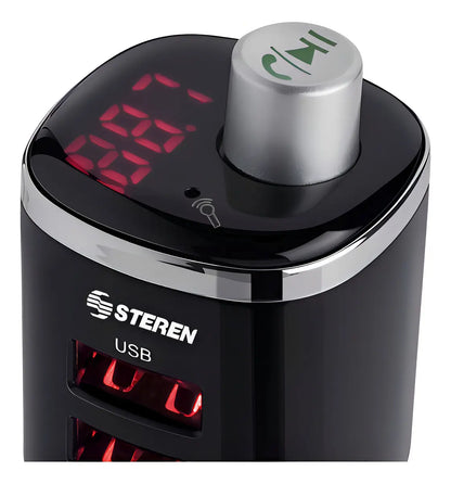 Transmisor FM Bluetooth para Auto Steren FMT-868 — Negro