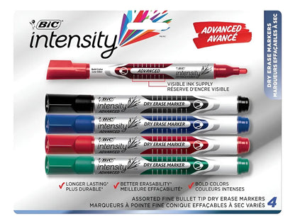 Marcadores De Borrado En Seco Bic 4 Pz Intensity Advanced
