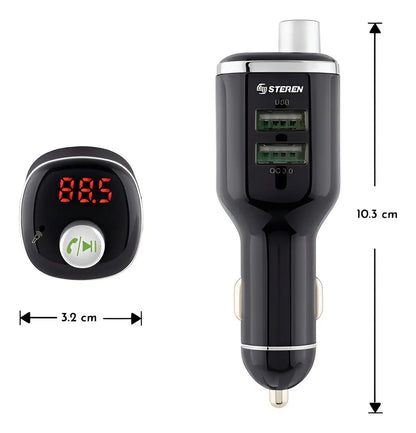 Transmisor FM Bluetooth para Auto Steren FMT-868 — Negro