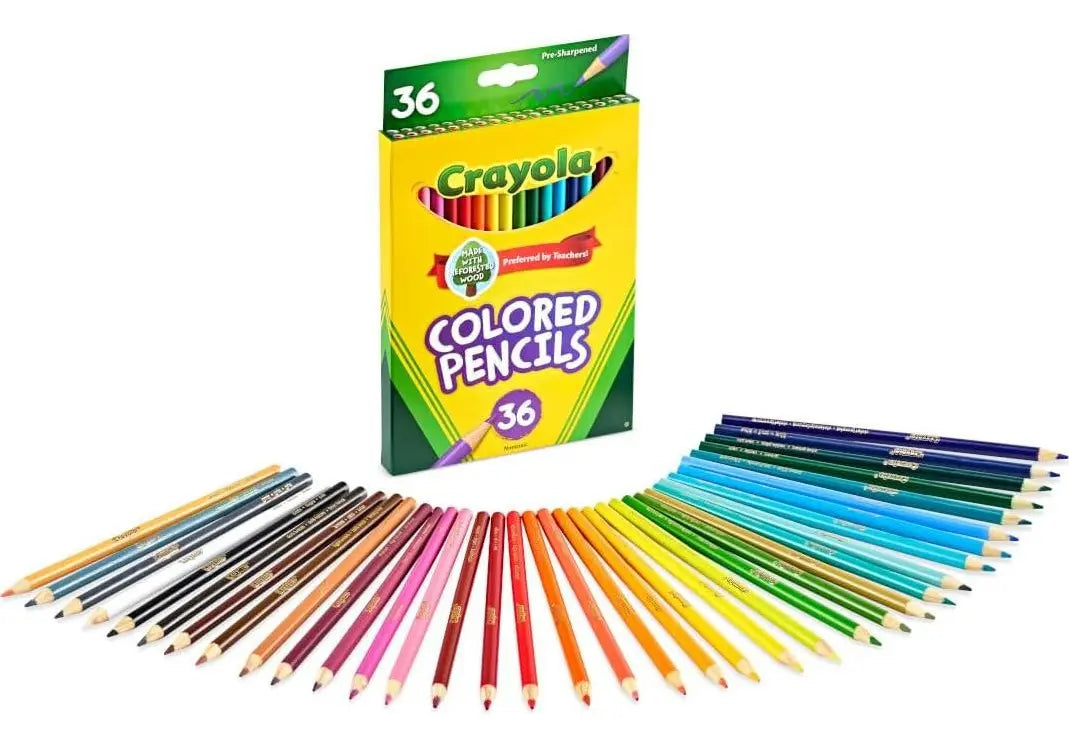 Lápices de Colores Crayola, Set de 36 Tonos Surtidos Preafilados