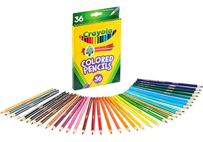 Lápices de Colores Crayola, Set de 36 Tonos Surtidos Preafilados