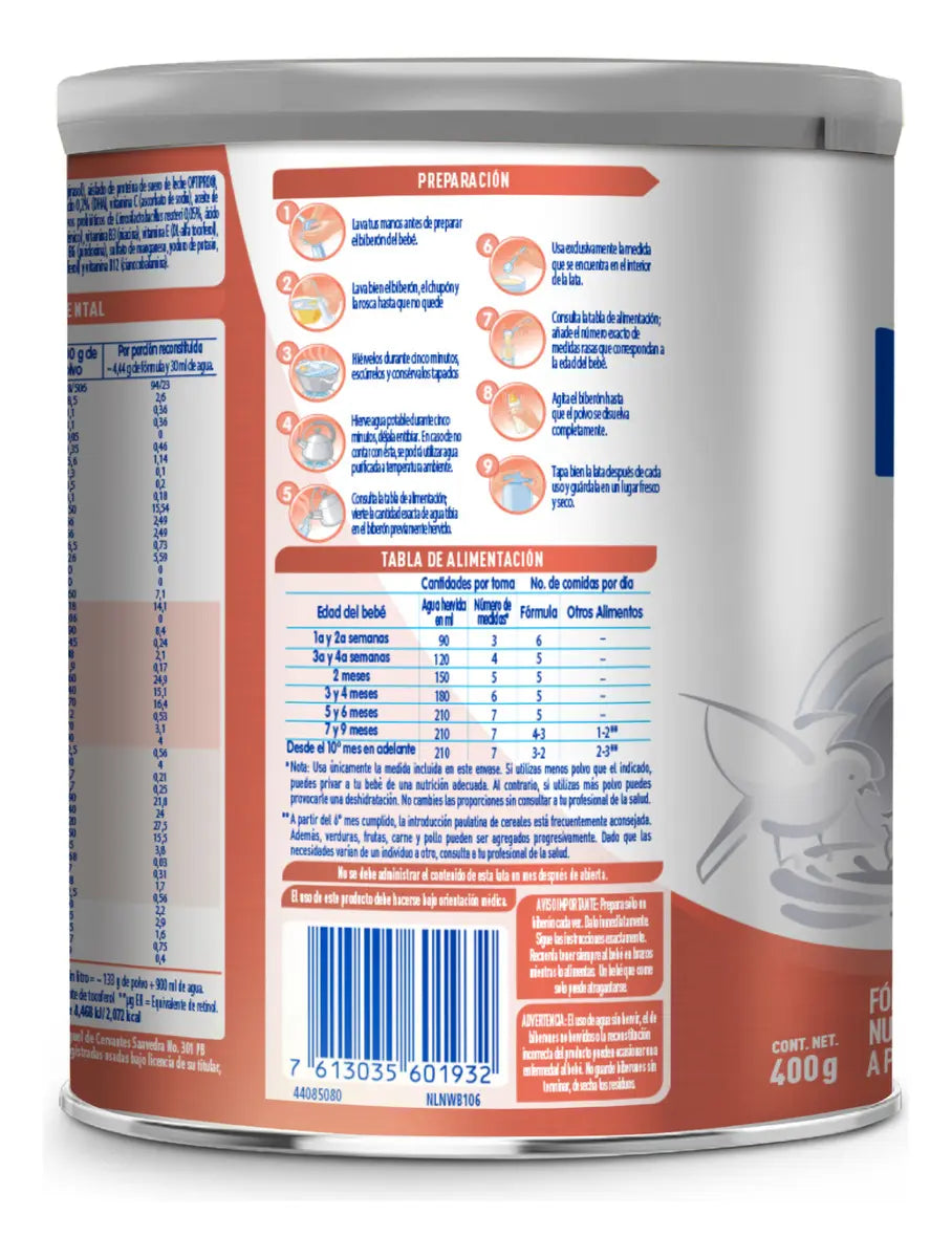 NAN Expert Pro Sin Lactosa Fórmula Para Lactantes Con Hierro, A Partir del Nacimiento, Lata de 400 g