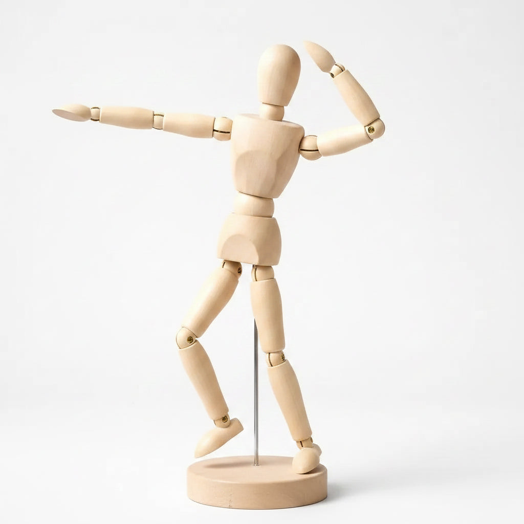Maniquí Articulado Flexible Masculino ATL Madera 31cm Dibujo