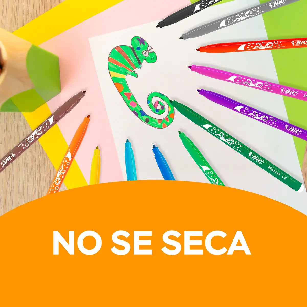 Plumón Bic Evolution Ultra Lavable, Colores Intensos, 24 Pzas