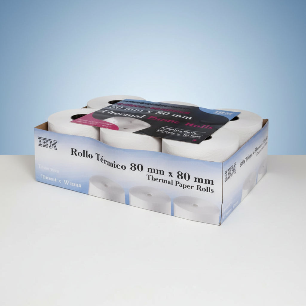 Rollos Térmicos Para Cajas Registradora 80x80 6 Pzas Color Blanco