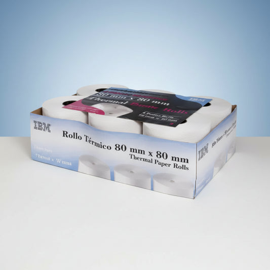 Rollos Térmicos Para Cajas Registradora 80x80 6 Pzas Color Blanco