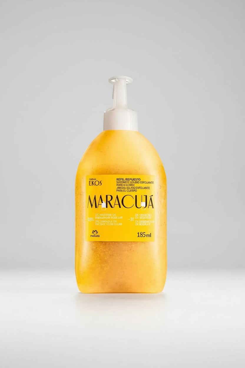 Refil Jabón Líquido Esfoliante Corporal Natura Ekos Maracujá - 185ml