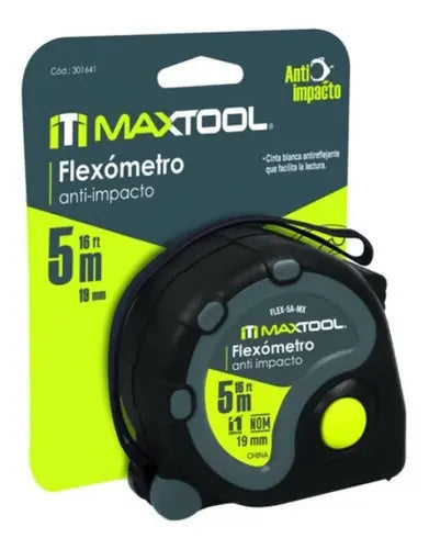 Flexómetro Anti-impacto Maxtool 5 Mts 301632 Cinta Anti-reflectante