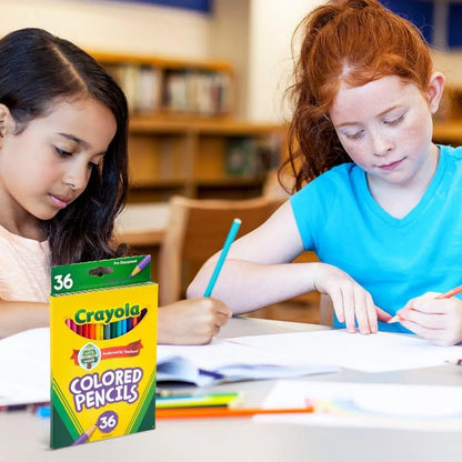 Lápices de Colores Crayola, Set de 36 Tonos Surtidos Preafilados
