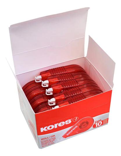 Corrector Cinta Roll On Rojo Kores 15 M X 4.2 10 Piezas