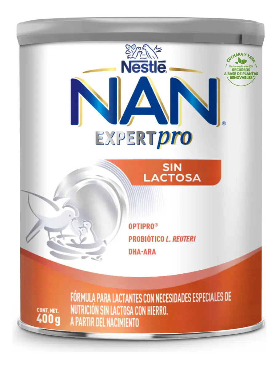 NAN Expert Pro Sin Lactosa Fórmula Para Lactantes Con Hierro, A Partir del Nacimiento, Lata de 400 g