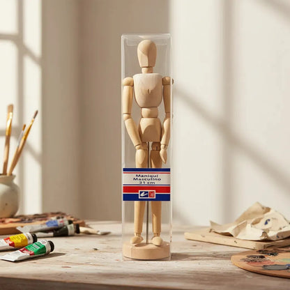 Maniquí Articulado Flexible Masculino ATL Madera 31cm Dibujo