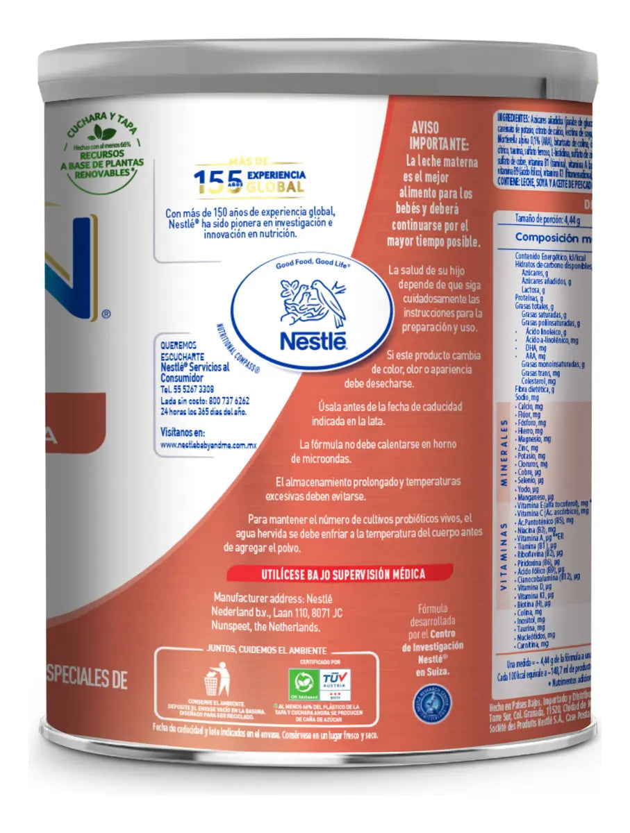 NAN Expert Pro Sin Lactosa Fórmula Para Lactantes Con Hierro, A Partir del Nacimiento, Lata de 400 g