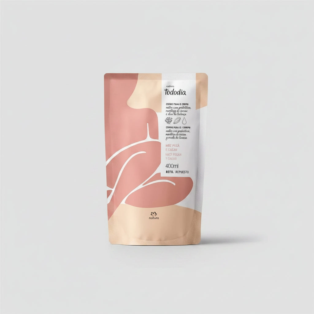 Repuesto De Crema Corporal Hidratante Y Nutritiva Natura Tododia Nuez Pecán Y Cacao X 400 Ml