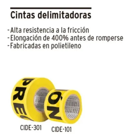 Cinta Precaución Truper Plast. Rollo 304 Mt. # Cide-301 Color Amarillo