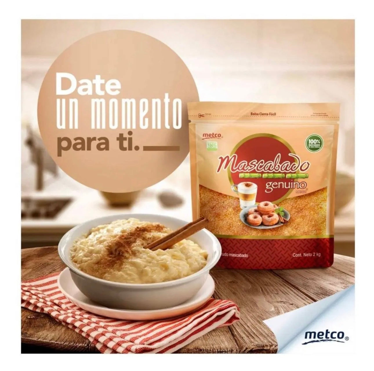 Azúcar Mascabado Metco Bolsa 2 kg Sin Gluten