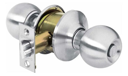 Cerradura Pomo Esfera Baño Cromo Mate Hermex 43462 Color Gris