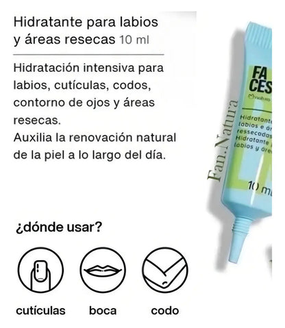 Hidratante Para Labios Y Áreas Resecas Faces Natura 10ml