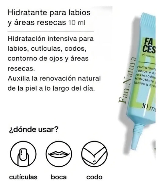 Hidratante Para Labios Y Áreas Resecas Faces Natura 10ml