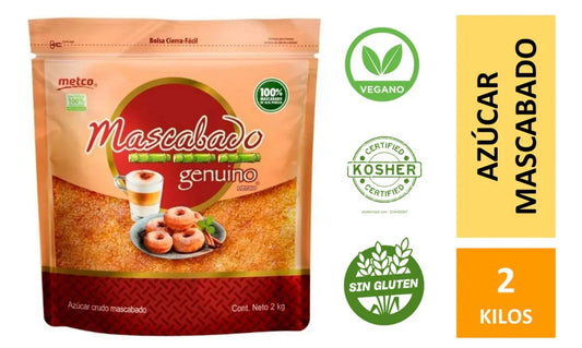 Azúcar Mascabado Metco Bolsa 2 kg Sin Gluten
