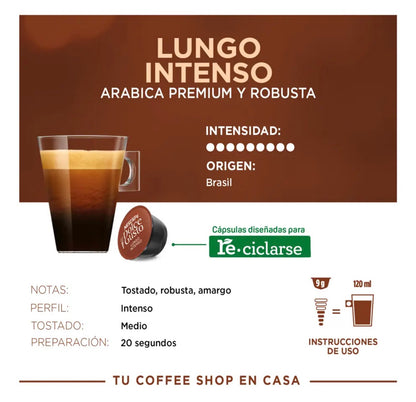 Café Nescafé Dolce Gusto Lungo Intenso — 16 Cápsulas