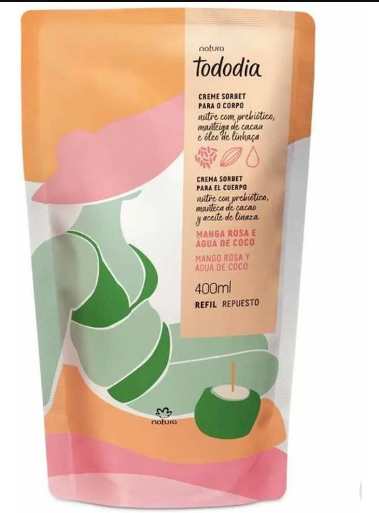 Recambio Hidratante Corporal Natura Tododia — Mango Rosa y Agua de Coco, 400 ml